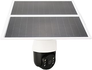 Câmera de segurança com painel solar de 20W, suporte para visão noturna, áudio de 2 vias, detecção de movimento PIR, alarme de armazenamento em nuvem IP65 câmera à prova d'água para casa,(US)