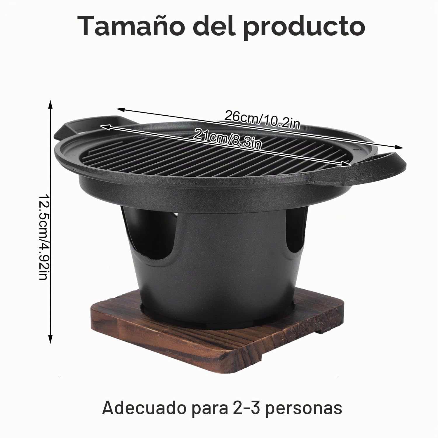 Przenośny mini grill na węgiel drzewny - przydymiony koreański grill na kemping w domu i na zewnątrz, idealny na imprezy na plaży - kompaktowy rozmiar (26 x 21 x 12,4 cm)