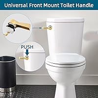 Vista 4 de Hygie Rinse Manija de Inodoro de Metal con Palanca de Descarga de Reemplazo, Manija Universal de Inodoro de Montaje Frontal con Cadenas de Aleta