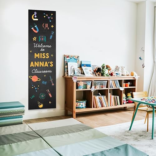 Miniatura 4 de Andaz Press Cartel de bienvenida de aula grande de 13 x 48 pulgadas vertical personalizado para el aula, tablón de anuncios, decoración de pared,