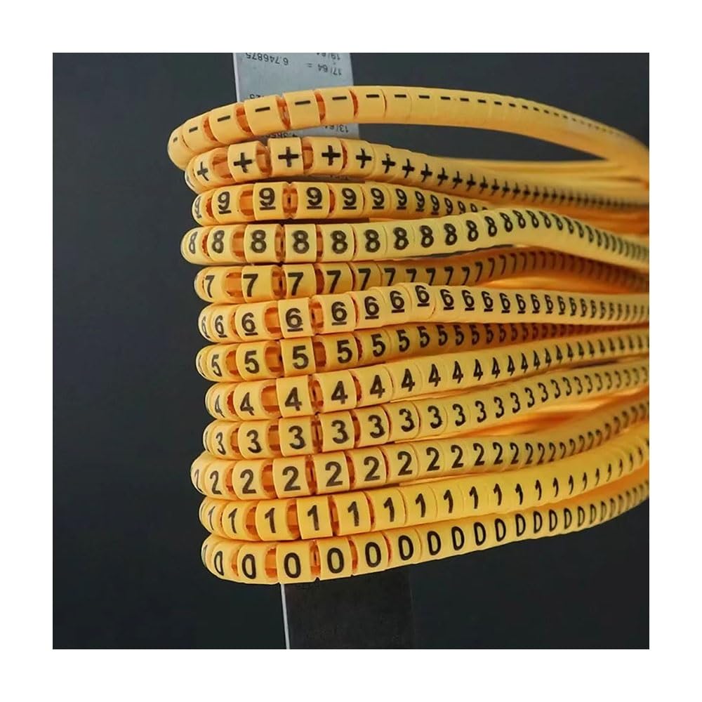 120/600 Szt. Oznaczników Numerów Przewodów, Miękkie Koszulki Kablowe Z PVC 0,5-35mm², Symbole 0-9 Do Identyfikacji Instalacji Elektrycznych W Obiektach Przemysłowych I Mieszkalnych(12mm² 600pcs)