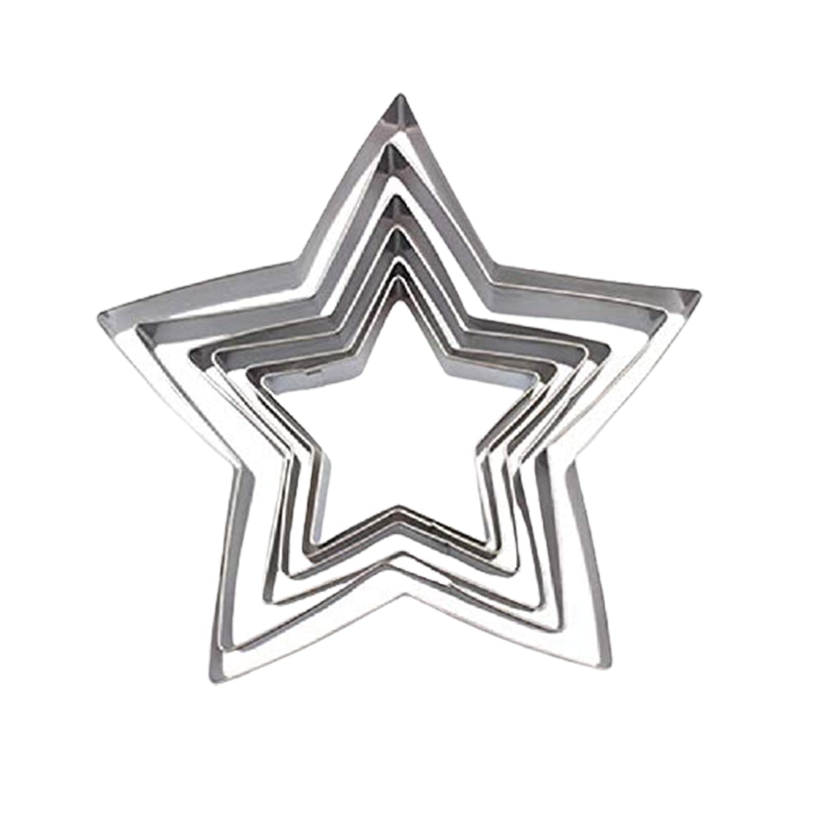 6 Pcs Cookie Cutter Set Stainless Steel Star Shaped Cutter Fondant Cutter for Kids Cookie DIY Baking