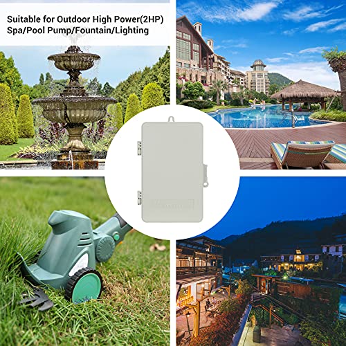 Dewenwils Pool Pump Timer, Mechanical Timer Box Outdoor, Heavy Duty 2Hp 40A 120-277 Vac, 24-Hour Programmable On/Off Timer Switch For Pool Pump, Spa, Motor, Etl Listed #TOP6