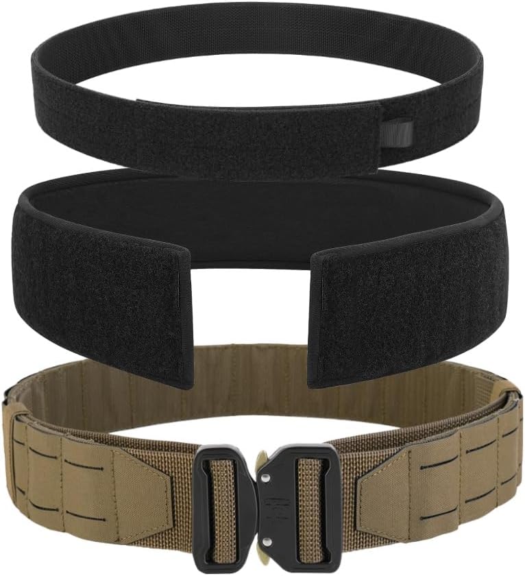 KRYDEX Tactical Battle Belt 2 Inch Quick Release MOLLE Combat Belt with Inner Belt & Back Support Pad