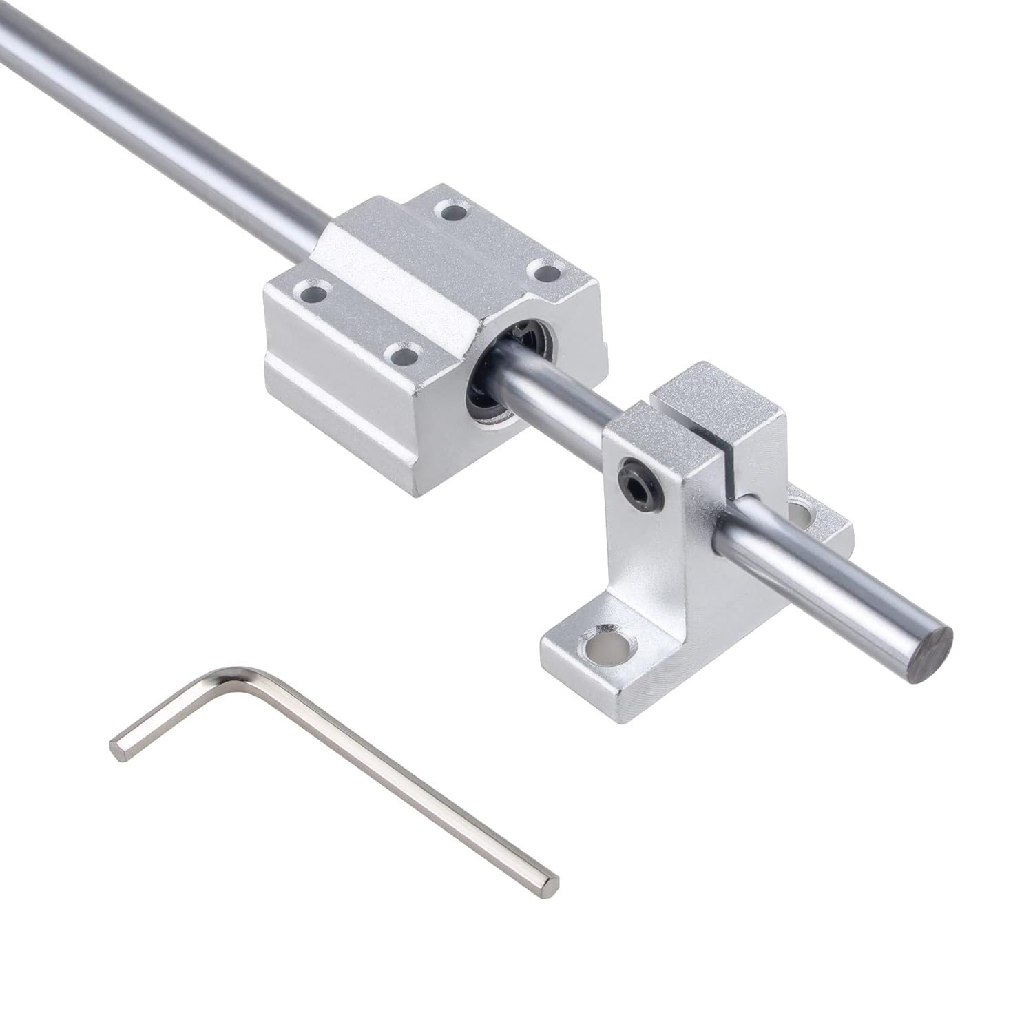 CNCYEAH Linear Motion Ball Bearing Slide 2PCS 12mm x 500mm Linear Rail Shaft Rod 4PCS Block Bearings SCS12UU 4PCS SK12 Support Base 1PC Wrench CNC Parts Kits for CNC Automated Machines Equipments