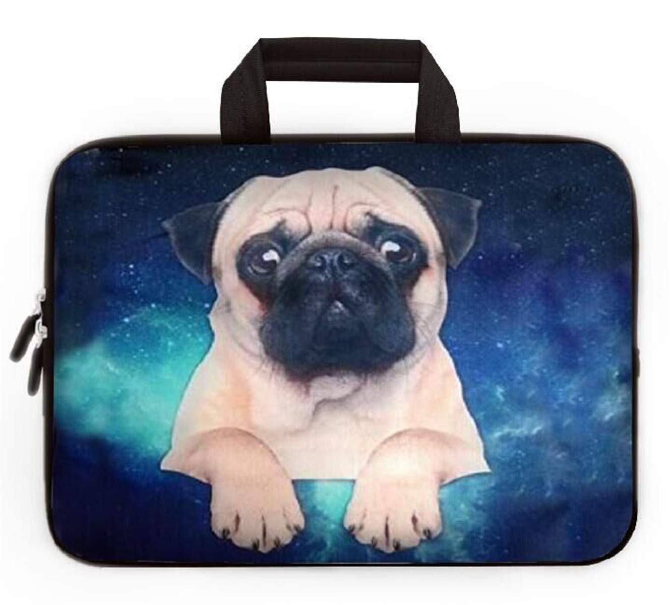 11" 11.6" 12" 12.1" 12.5" inch Laptop Carrying Bag Chromebook Case Notebook Ultrabook Bag Tablet Cover Neoprene Sleeve Fit Apple Macbook Air Samsung Google Acer HP DELL Lenovo Asus (Starry Sky Pug)