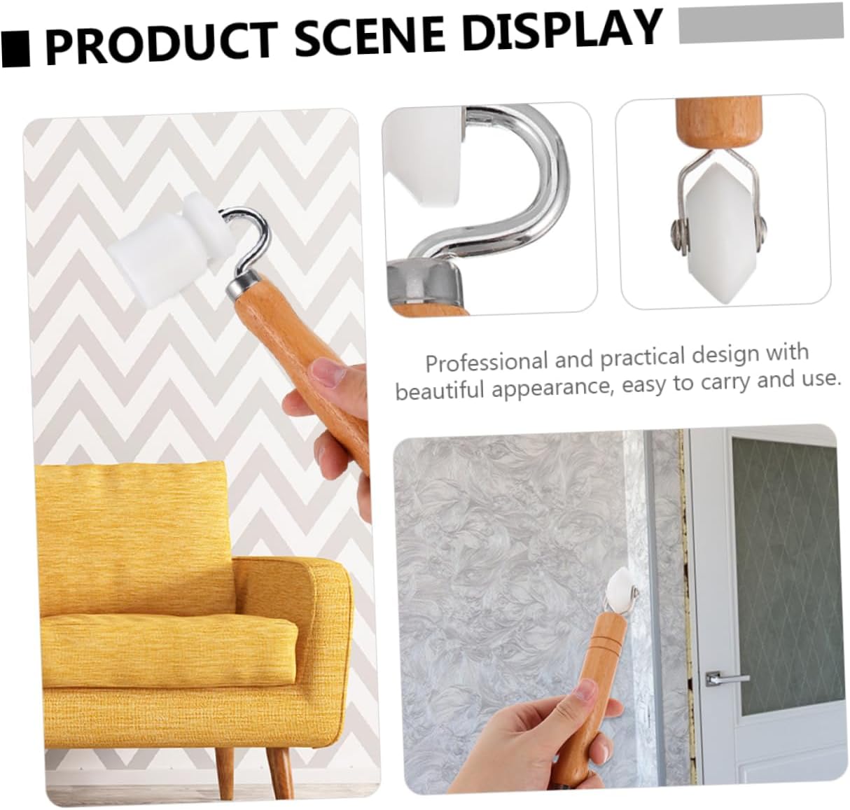 2pcs Diy Wallpaper Hanging Tools Dual Head Corner Roller Pressure Roller Quilting Construction Tool