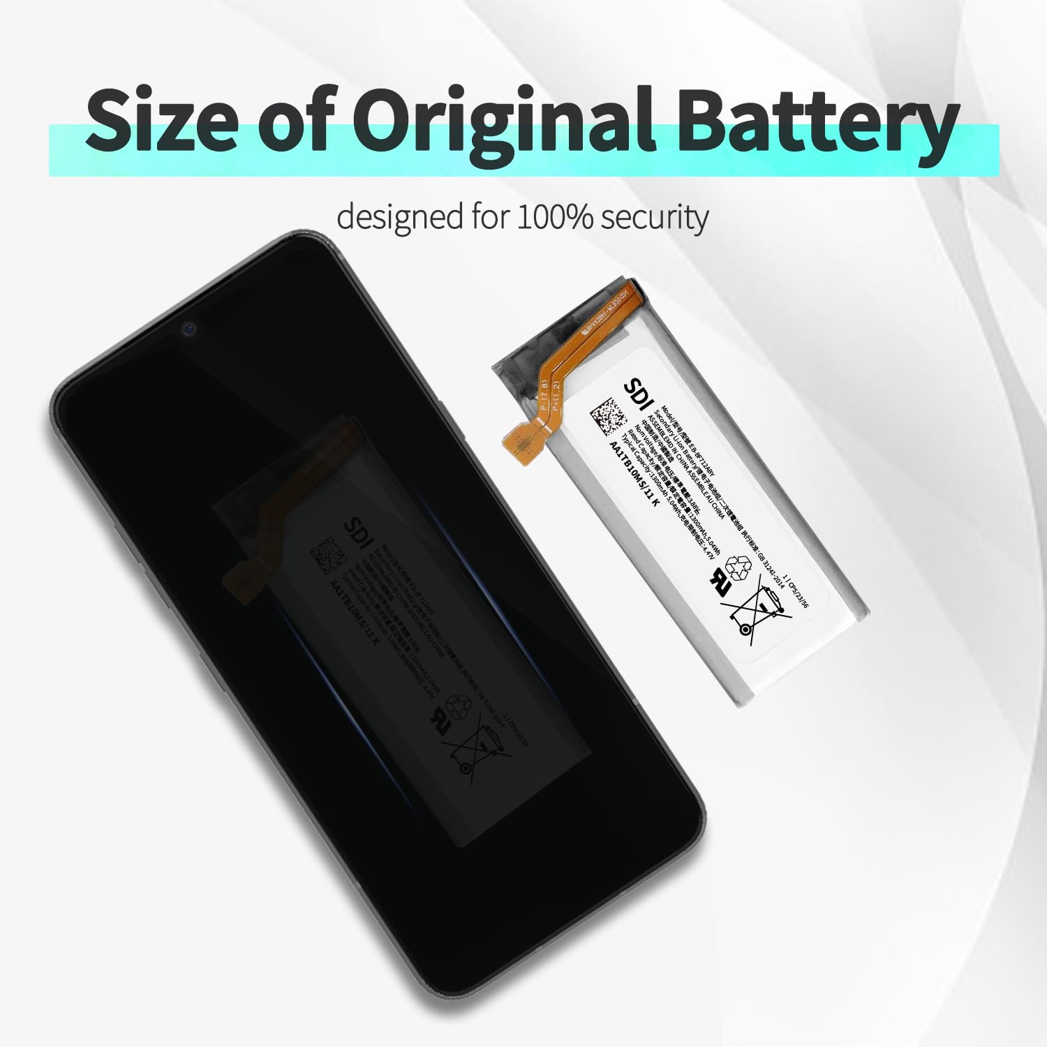 HamnaKhu Replacement Battery for Samsung Galaxy Z Flip 3 5G EB-BF712ABY Battery 1300mAh for Galaxy Z Flip 3 5G SM-F711U SM-F711U1 SM-F711W Battery with Tool Repair Kits