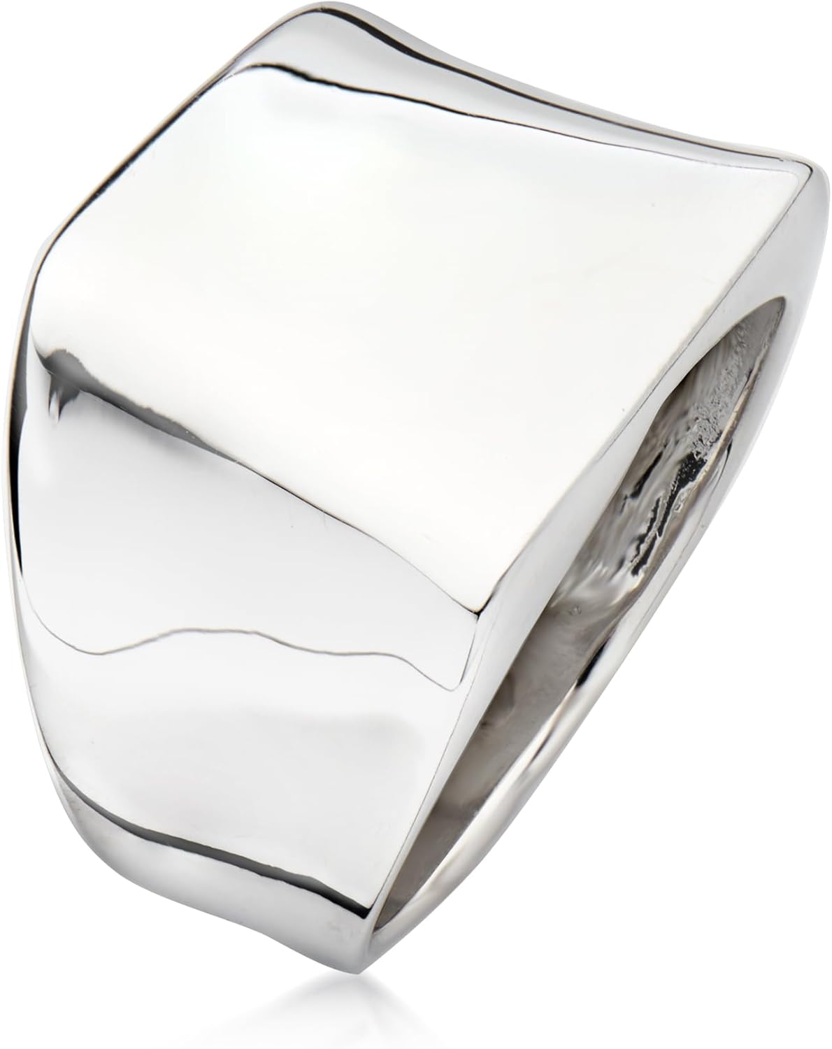 Ross-Simons Italian Sterling Silver Asymmetrical Square-Top Ring - Image 3