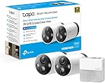 TP-Link Tapo 2K QHD Caméra de sécurité sans fil d'extérieur, jusqu'à 180 Batterie de jour, vision nocturne couleur avec capteur de lumière, détection de mouvement, fonctionne avec la maison d'Alexa et Google (Tapo C420S2)