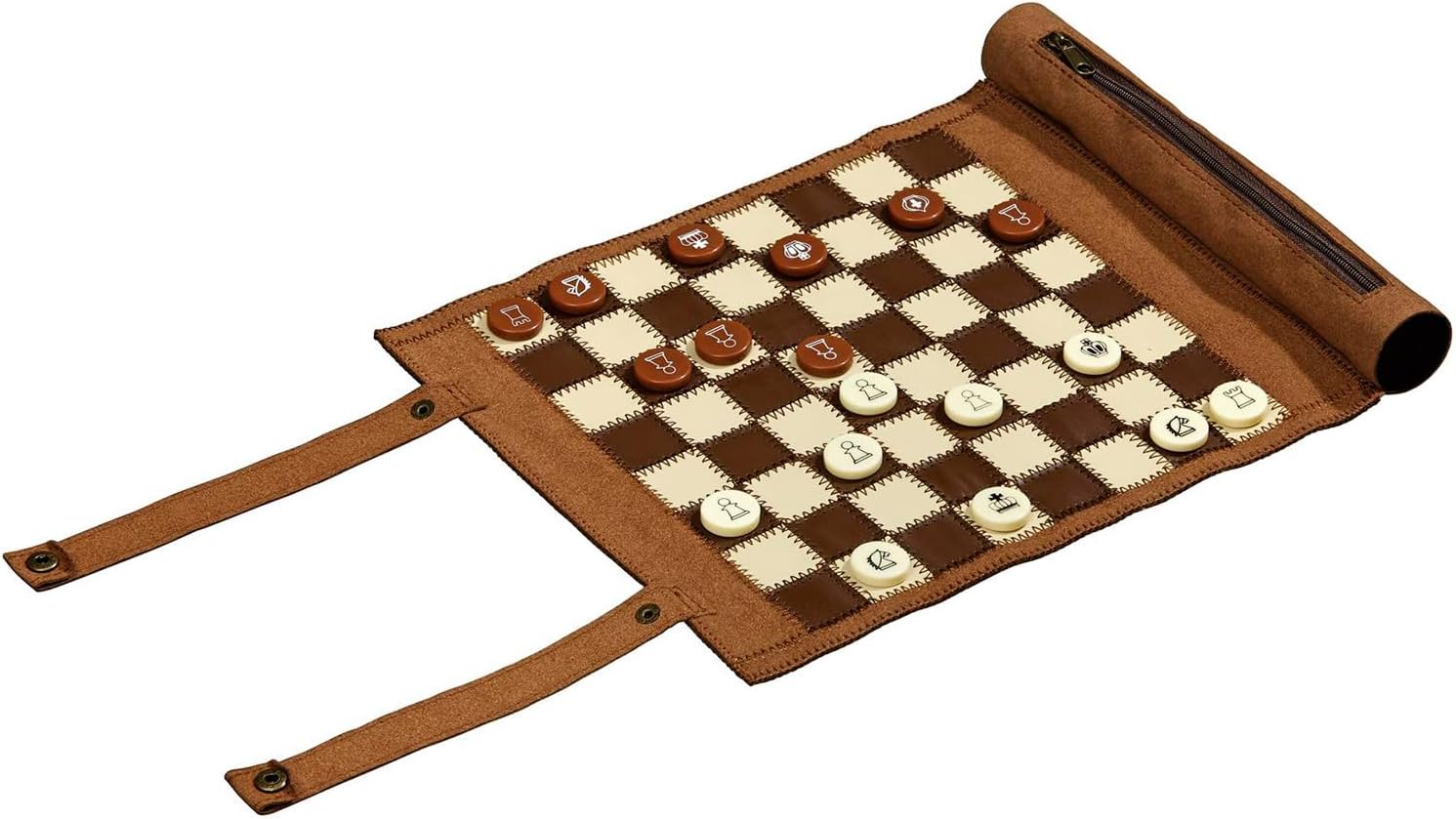 Philos Roll-Up Travel Games Combo - Backgammon, Chess and Draughts