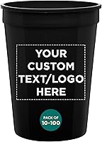 Vista 8 de Vasos de plástico desechables personalizados de 12 onzas. Juego de 100 unidades, paquete personalizado a granel, perfecto para verano, eventos