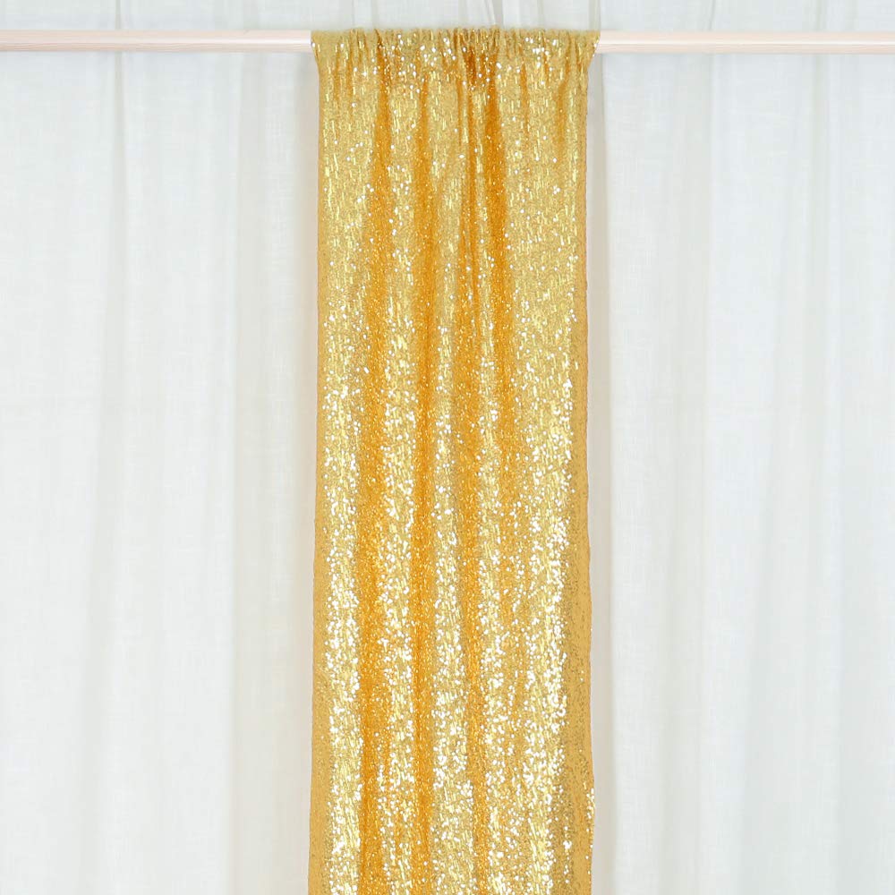 YZEO 4ft*6.5ft Photo Booth Backdrop Gold Sequin Fabric Gold Wedding Curtain — view 4
