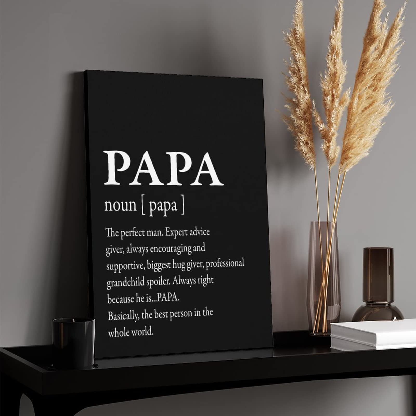 Gokays Poster decorativo da parete con cornice positiva per il bagno, per la cameretta dei bambini, regalo per la festa del papà, 45 x 60 cm