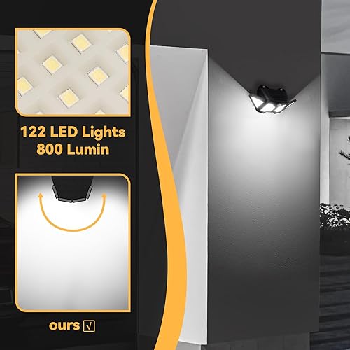 Miniatura 2 de solebell Luz solar para exteriores, 122 LED, luces solares para exteriores IP44 impermeable con 2 cabezales ajustables 270 gran angular, luces de