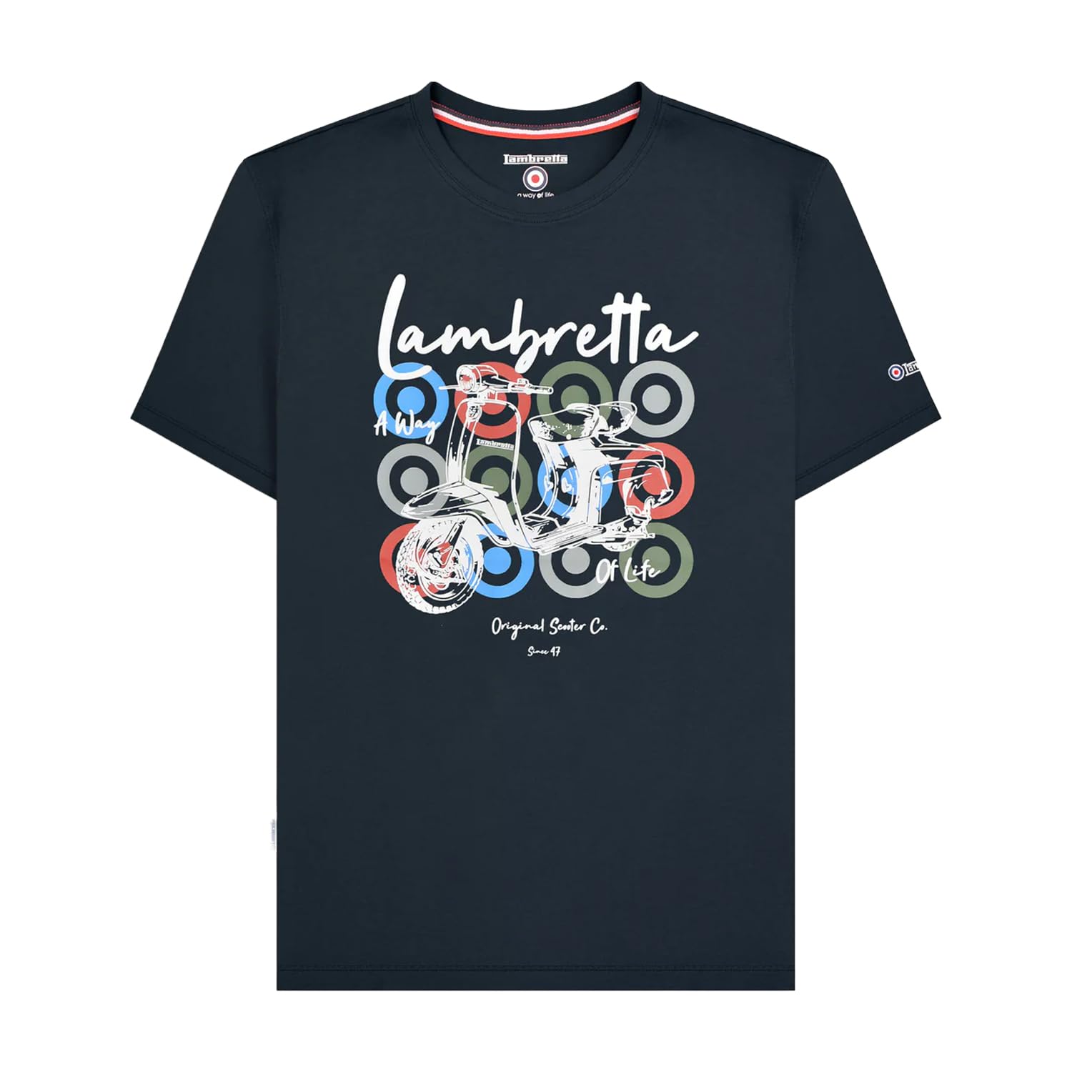 Lambretta Men's Navy Embroidered Logo Big & Tall Crew Neck T-Shirt, 5XL
