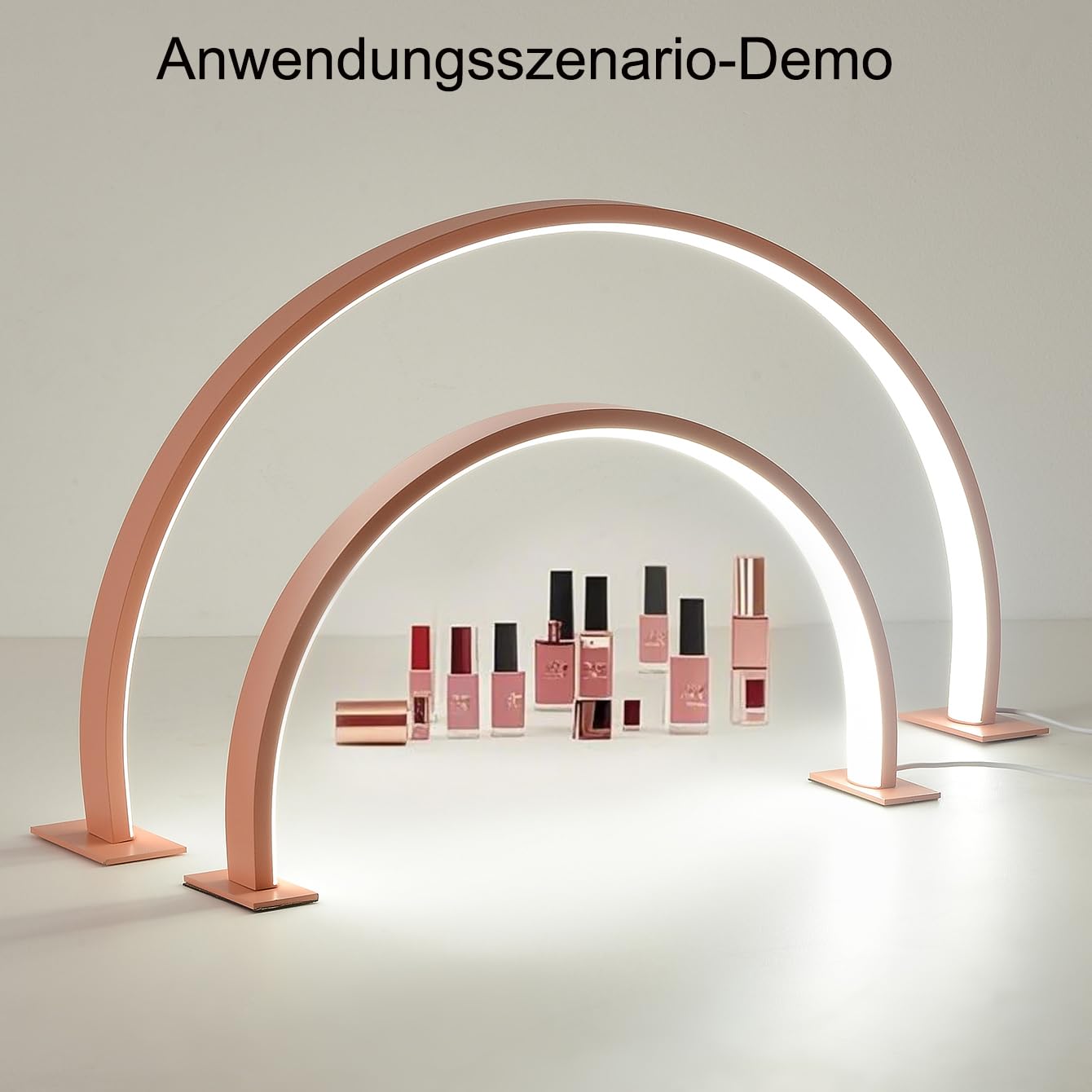 L52CM (20.47in),H30CM (11.81in) Halbmond-Lampe, Wimpernschneiden Tischlampe, Leselampe, Nagellampe für Nageltisch, Innenbeleuchtung Tischlampe, Nagel & Gesichtspflege Desktop Leselampe (Rosa)