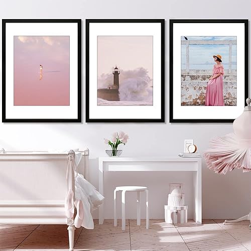 Miniatura 9 de Marco negro de 20 x 28 pulgadas, perfecto para fotos de 20 x 28 pulgadas sin paspartú o fotos de 16 x 24 pulgadas con paspartú, marco de fotos para