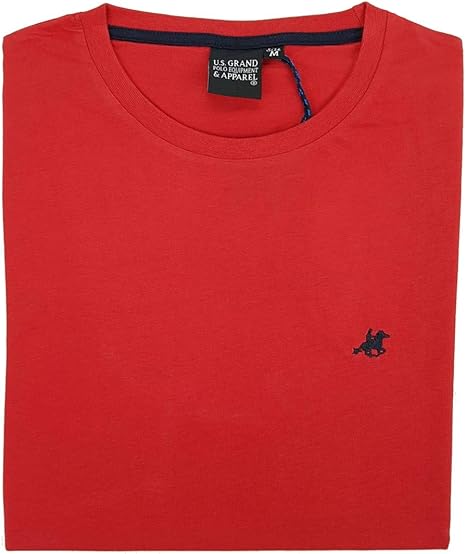 U.S. Grand Polo Equipment \u0026 Apparel T-Shirt M??czy?ni z kr?tkim r?kawem  Jednolity kolor Bawe?na du?e rozmiary 4X 5X 6X, Czerwony, 3XL : Amazon.pl:  ...