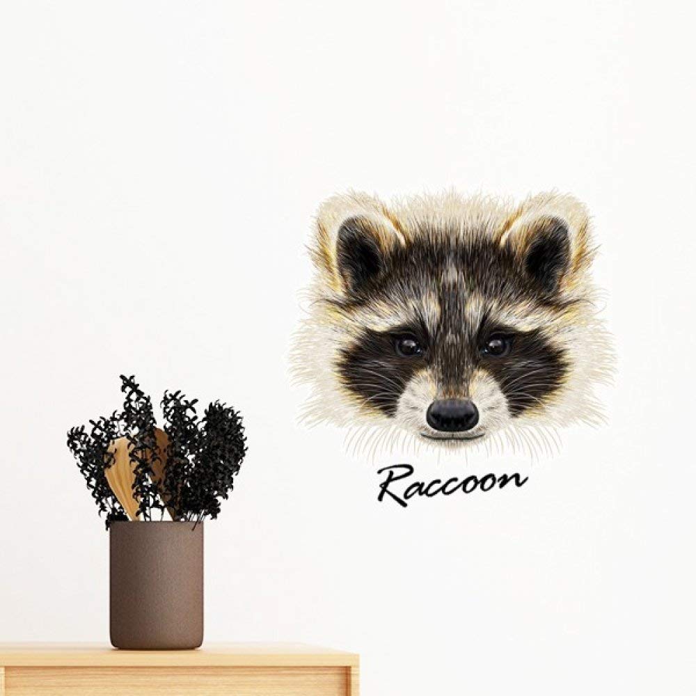 Papier peint chambre enfant style forêt avec sticker raccoon marron 35cm