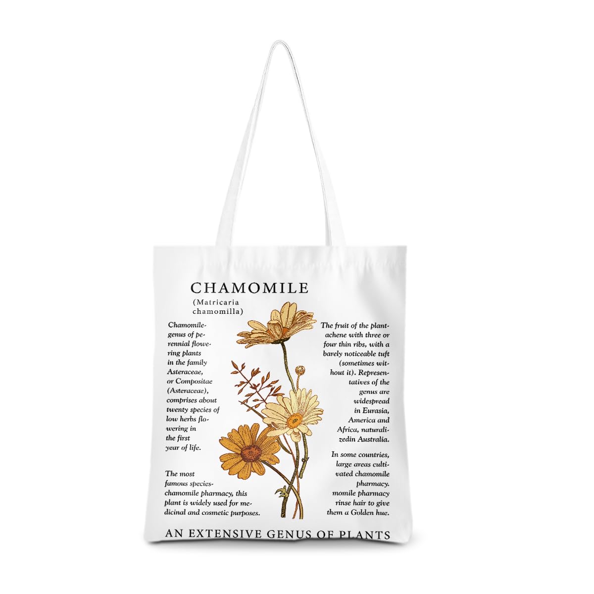 DHKG Cute Tote Bag for Women Watercolor Flower Gifts Botanical Floral Strawberry Reusable Grocery Bags Cat Lover Gifts