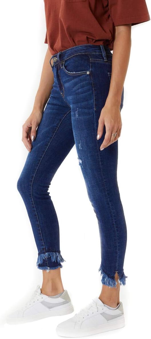 Kan Can Women's Mid Rise Ankle Skinny Jeans D 5/26