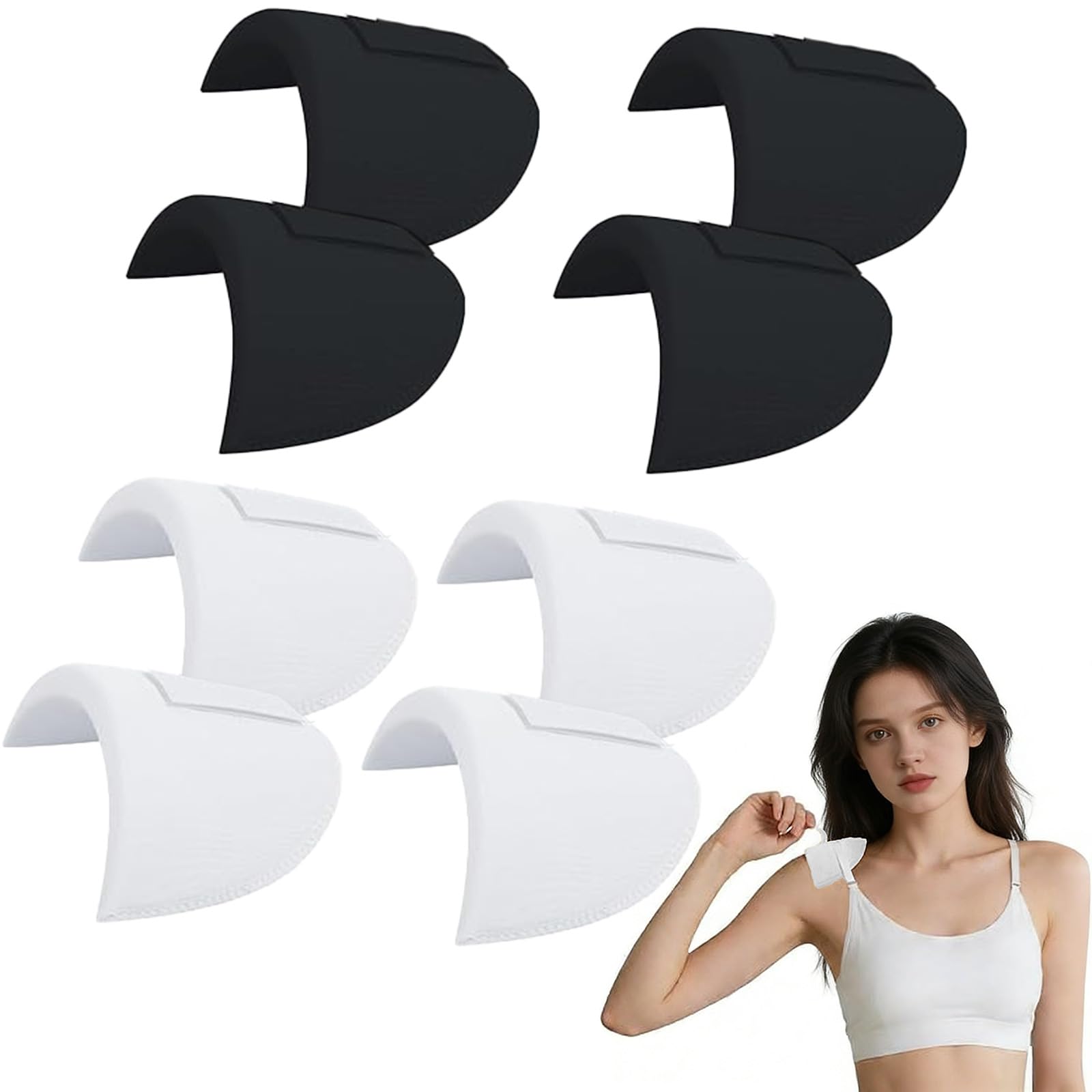 4 Pairs Shoulder Pads with Thickness 1.5cm Set, Foam Shoulder Pads Enhancer Sewing Supplies Soft Breathable for Women Clothing Men Sloping Low Shoulder