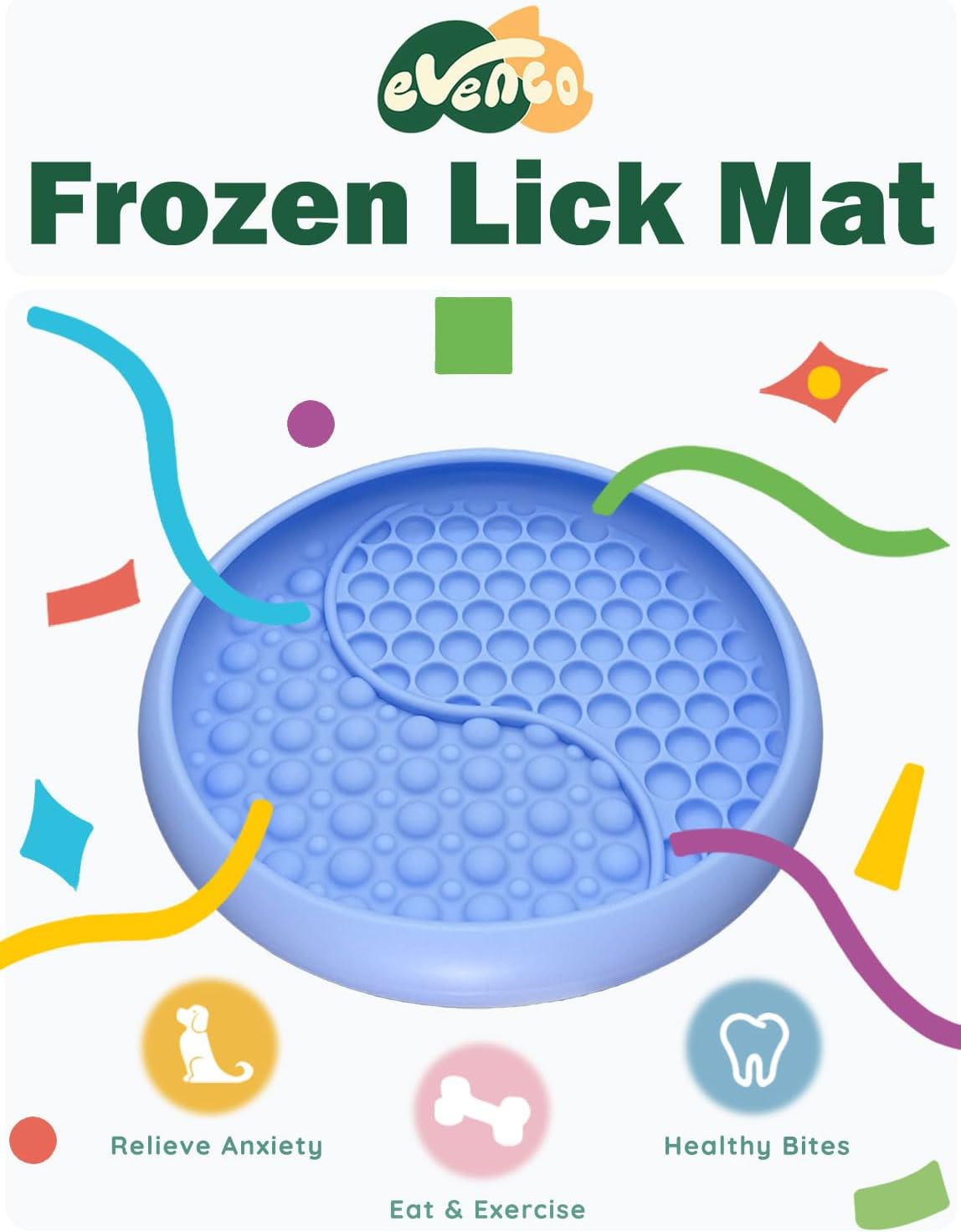 Slow Feeder Bowl Bundle: Light Blue Frozen Lick Mat (8.0" x 1.4") + Pink Starry Sky Feeder (4.3" x 2.9"), Freeze-Friendly Lick Bowl with Suction Cups for Enrichment and Anxiety Relief