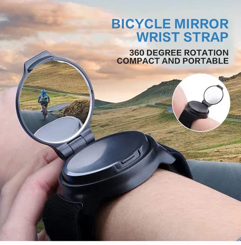 Bike Helmet Mirror LAPYAPPE 2Pcs Adjustable Wrist Bike Rear View