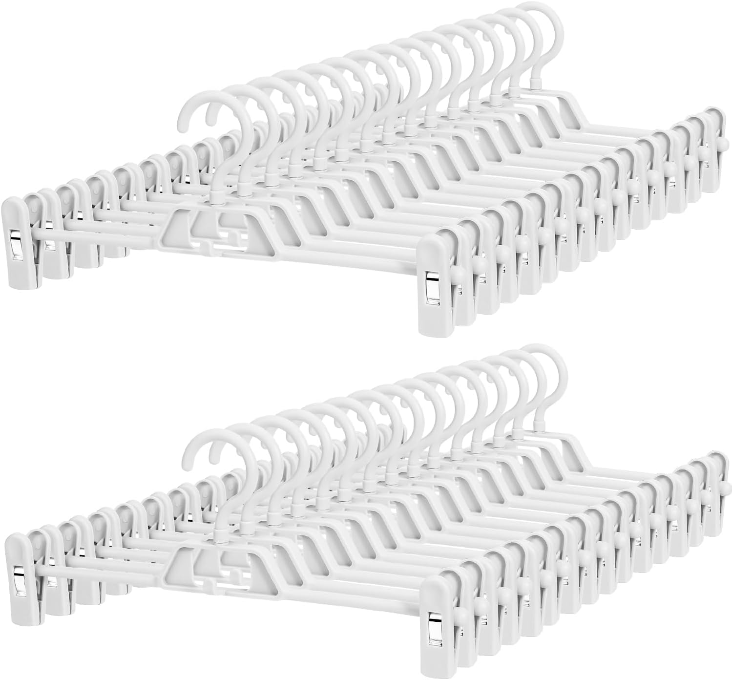 Pant Hangers with Clips, 10pcs Plastic Pants Skirt Hangers