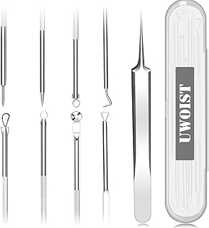 5PCS Blackhead remover, Pimple Removal Tools, Blemish Whitehead Popping Removal, Whiteheads Spot Removing Zit Tool, Curved Blackhead Tweezers Kit, Treatment for for Risk Free Nose Face Skin