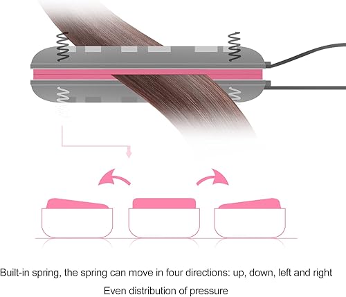 Miniatura 3 de Mini alisador de pelo 2 en 1, enchufe estadounidense, placa de turmalina de cerámica, rizador de calefacción de hierro plano, pequeño, ligero,