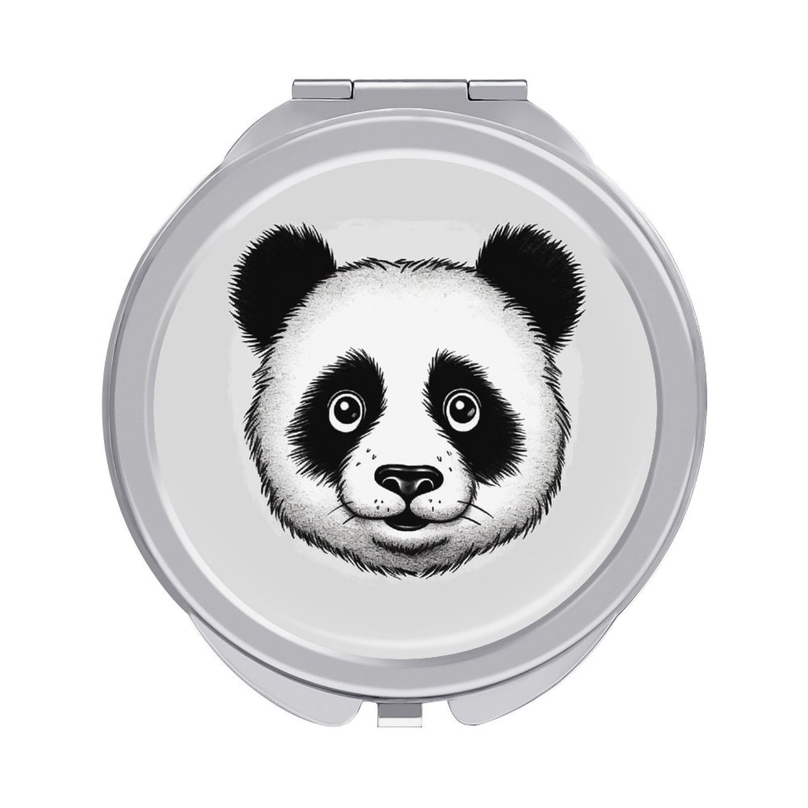 VstaDank Anime Panda Face Compact Mirror for Purses Round Fashion Travel Makeup Mirror 2X /1x Magnifying Double Sides Mini Mirrors Portable Pocket Mirrors for Handbag Purse Women Gift