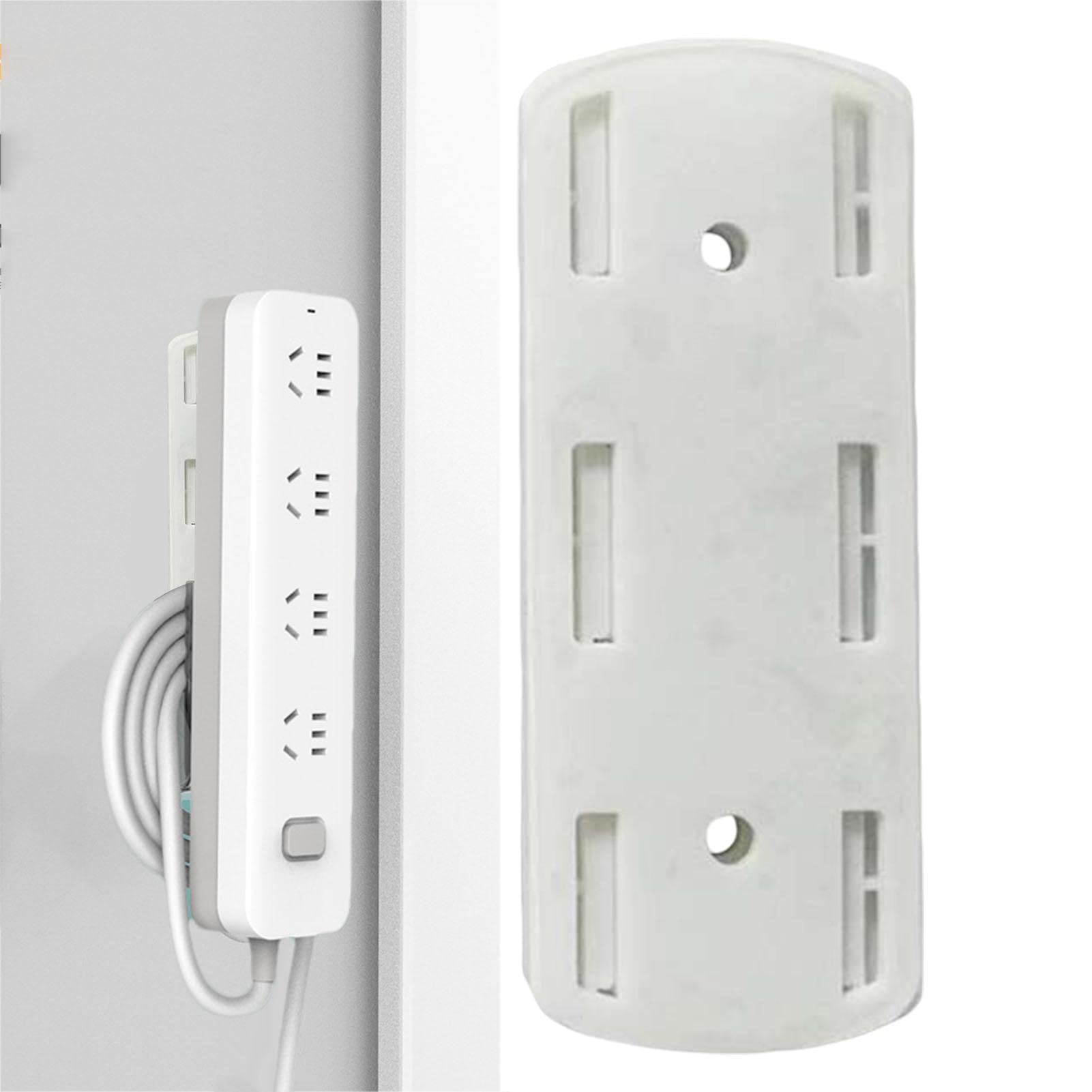 Soporte De Pared para Enchufe, Fijador De Regletas, Soporte Adhesivo para Dados Sin Perforación, Fijador De Enchufes De Escritorio Autoadhesivo para Cocina, Hogar, Oficina Y El Hotel (1/4/8 Piezas)