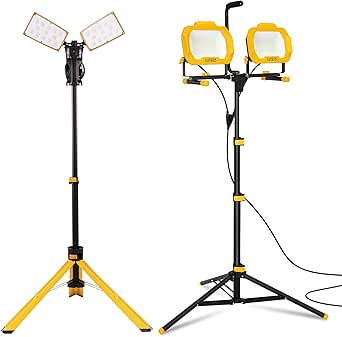LUTEC LED Work Lights with Stand, Dual Head Work Light, IP65 Waterproof ...
