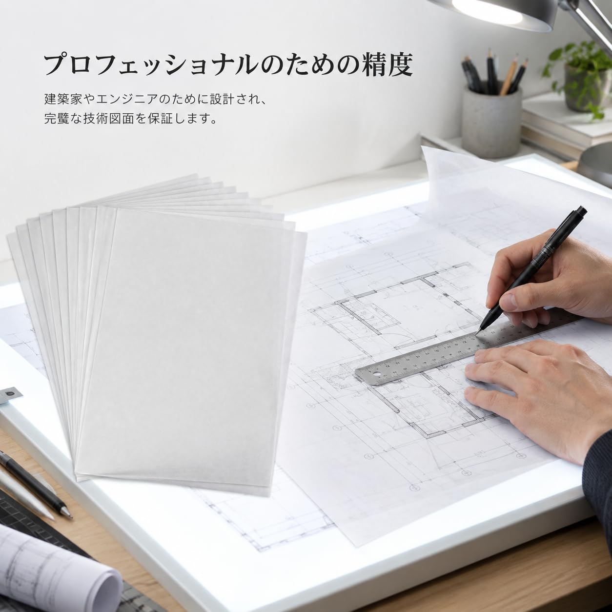 Papier Calque Semi-Transparent, 【53g】50 feuilles