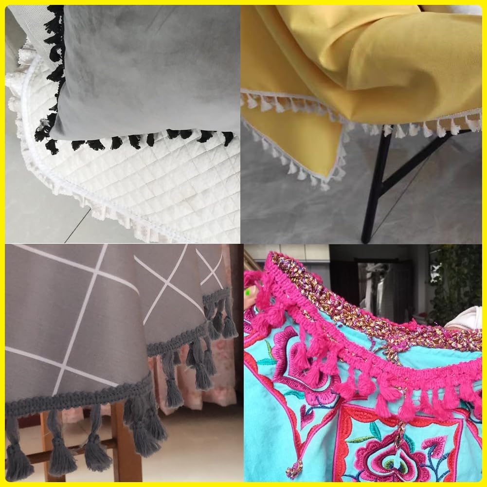 Long 10 Yard Wide 40mm/1.57Inch Fringe Tassel Ribbon Trim Lace Fringe Tassel Decorated Lace for DIY Craft Sewing Fabric, Crafts and Sewing（Multicolor）