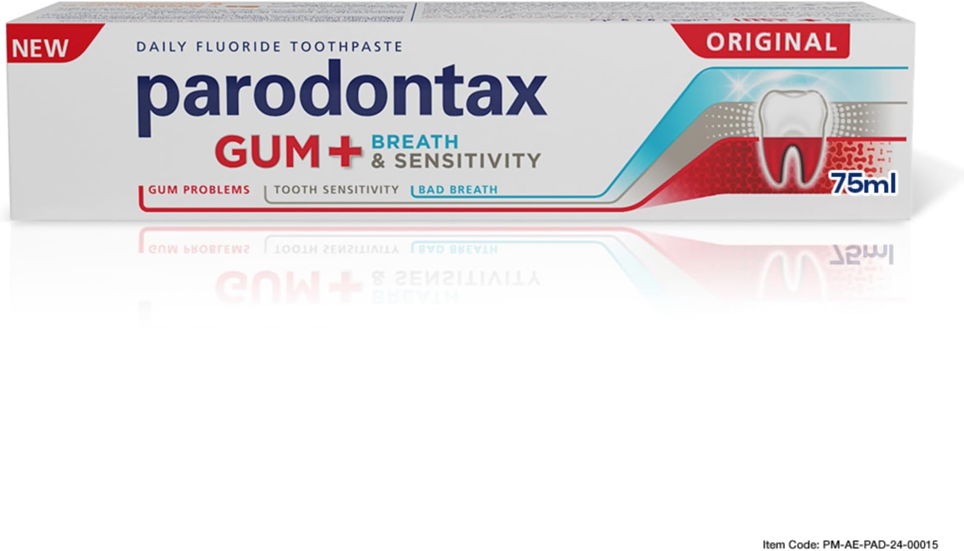 Parodontax, Toothpaste, Gum, Breath and Sensitivity, Daily Fluoride, Extra, Deeper Clean Every Day, Formulated for Gum Problems, Tooth Sensitivty, Bad Breath, Original, 75 ml