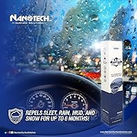 Vista 2 de Nanotech Surface Solutions Kit de cuidado de parabrisas, incluye repelente de lluvia para parabrisas (2 unidades), aumenta la visibilidad durante