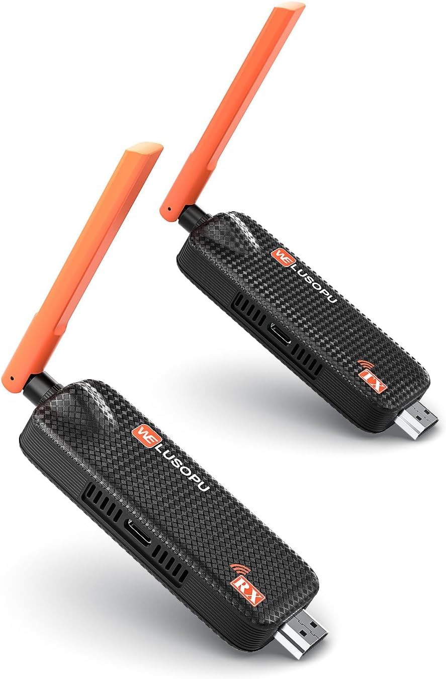 Kabelloser HDMI Sender und Empfänger, 4K Eingang auf 1080P Full HD, HDMI Funkübertragung bis 50 m, Plug & Play ohne WLAN, erweiterbar auf bis zu 6 Empfänger für Laptop, Kamera auf TV, Beamer