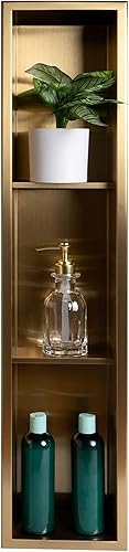 Miniatura 7 de ALFI brand ABNP0836-BG - Nicho para ducha, color dorado cepillado, 36 x 8 x 4