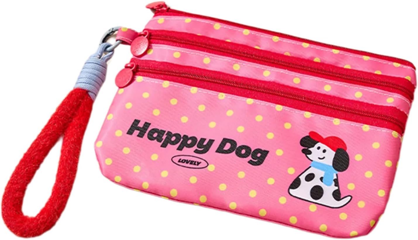 Cartoon Patterned Card Holder Zippered Coin Purse Lightweight Storage Organized for Travel Office School Essential Cartoon