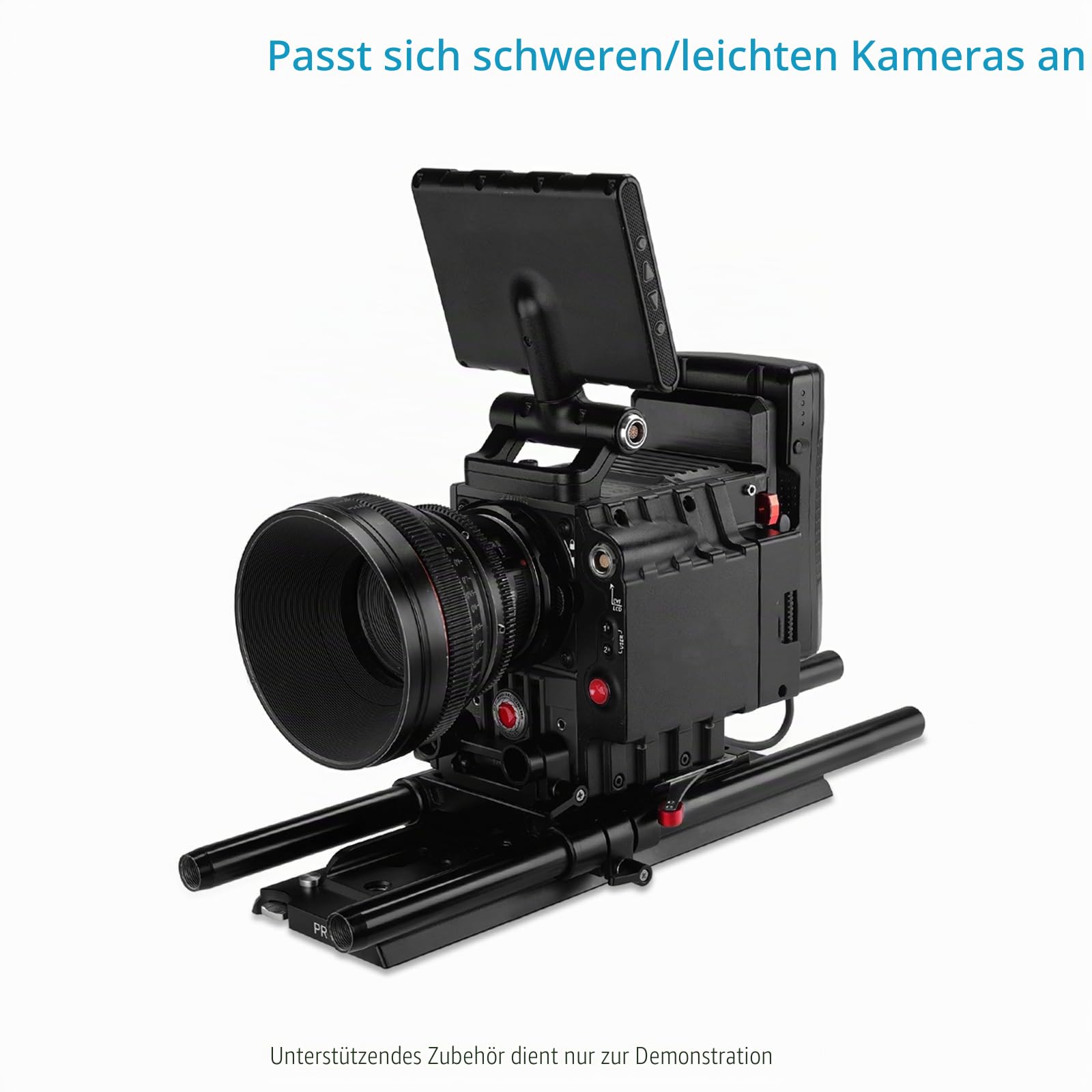 PROAIM 19–15mm Kamera-Basisplatte mit Dovetail-Platte & Schnellverschluss | CNC-Aluminiumgehäuse mit 1/4"-20- & 3/8"-16-Gewinden; für 15mm- und 19mm-Rohrsysteme, DSLR bis Cine-Kamera