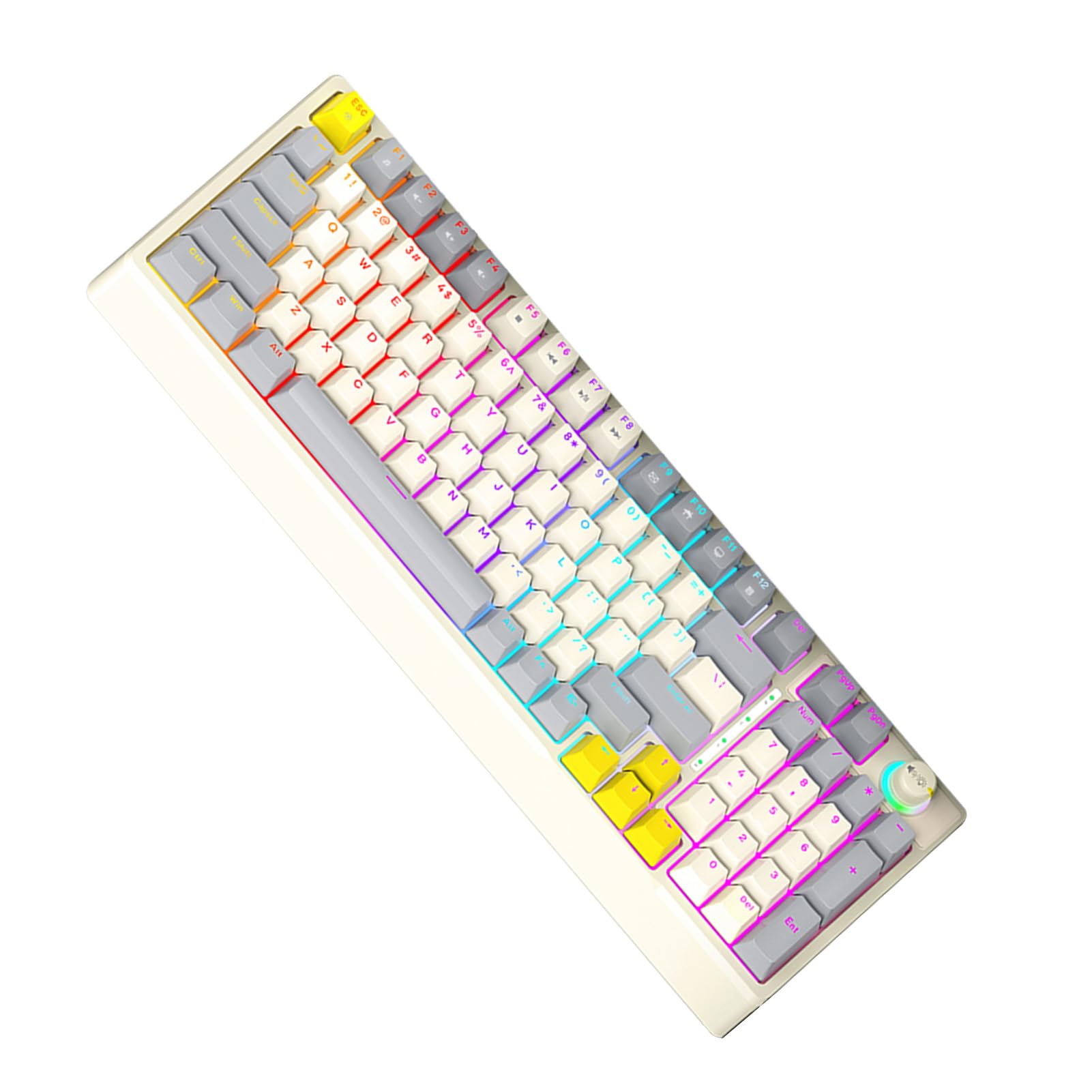 Generic Klawiatura Mechaniczna RGB z możliwością Wymiany Podczas Pracy, Niebieski Przełącznik do Pisania w Grach, Dynamiczne Oświetlenie, Ergonomiczna Konstrukcja na Komputer Stancjonarny, (Szary