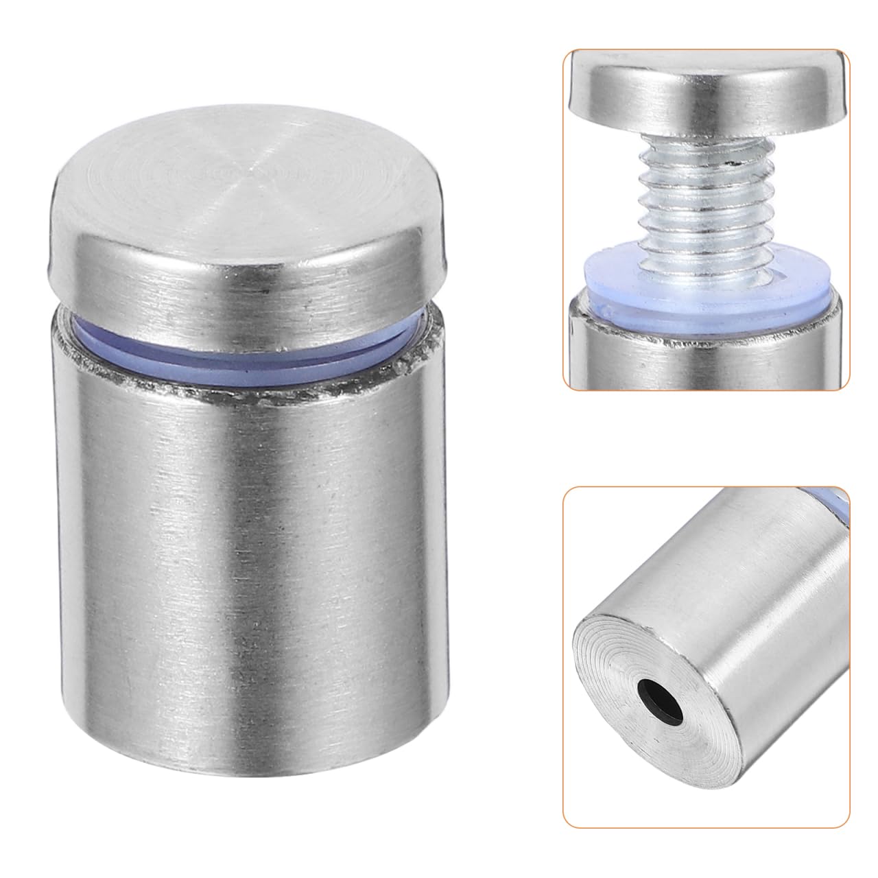 Unomor 12Pcs Stainless Steel Standoff Screws for Glass Panel Mounting Acrylic Sign Display Hardware Decorative Screw Caps for Tiles Mirrors and Wall Decor