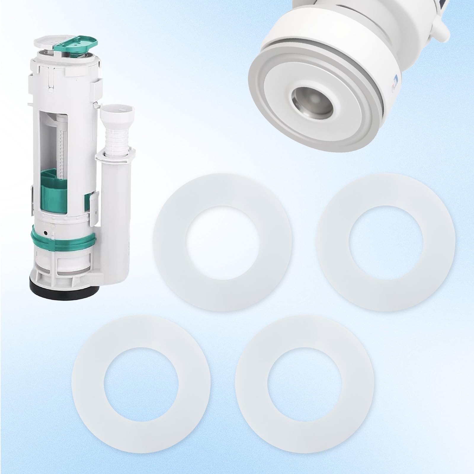 4 Pezzi Anello di Tenuta per Valvola di Scarico WC Compatibile con Geberit, Guarnizione in Silicone per Valvola di Scarico, Ricambio per 816.418.00.1 (Bianco)