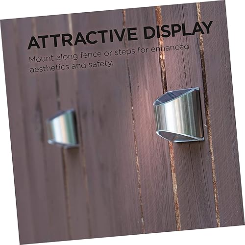 Miniatura 7 de OSALADI 2 unids Luz solar de valla al aire libre Luz de cubierta Solar Sensor de movimiento Luces de paso solar Luz solar poste luz solar Detector