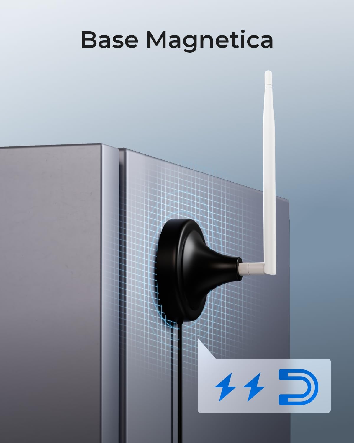 Reolink Cavo Antenna Extension WiFi con Connettore RP-SMA, Maschio a Femmina, Base con Supporto Magnetico, 3m, per Telecamere WiFi Antenne Esterne