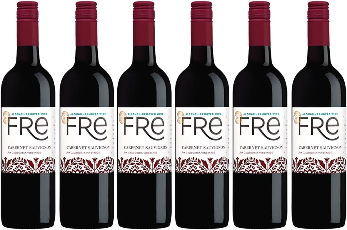 Sutter Home Fre Cabernet Non-Alcoholic Red Wine, Experience Bundle with Phone Grip, Seasonal Wine Pairings & Recipes, 750ML btls, 6-PACK
