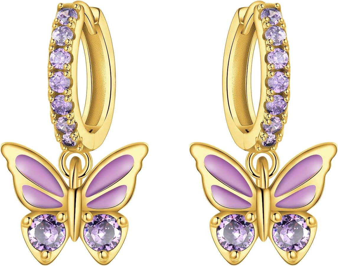 925 Sterling Silver Dangle Earrings for Women, Small and Large Hypoallergenic Hoop Earrings Trendy huggie Earrings Drop Jewelry Gifts for Sensitive Ears